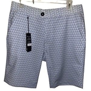 NEW Greyson Men's Montauk Golf Shorts Light Blue Arrow Head Print Size 30
